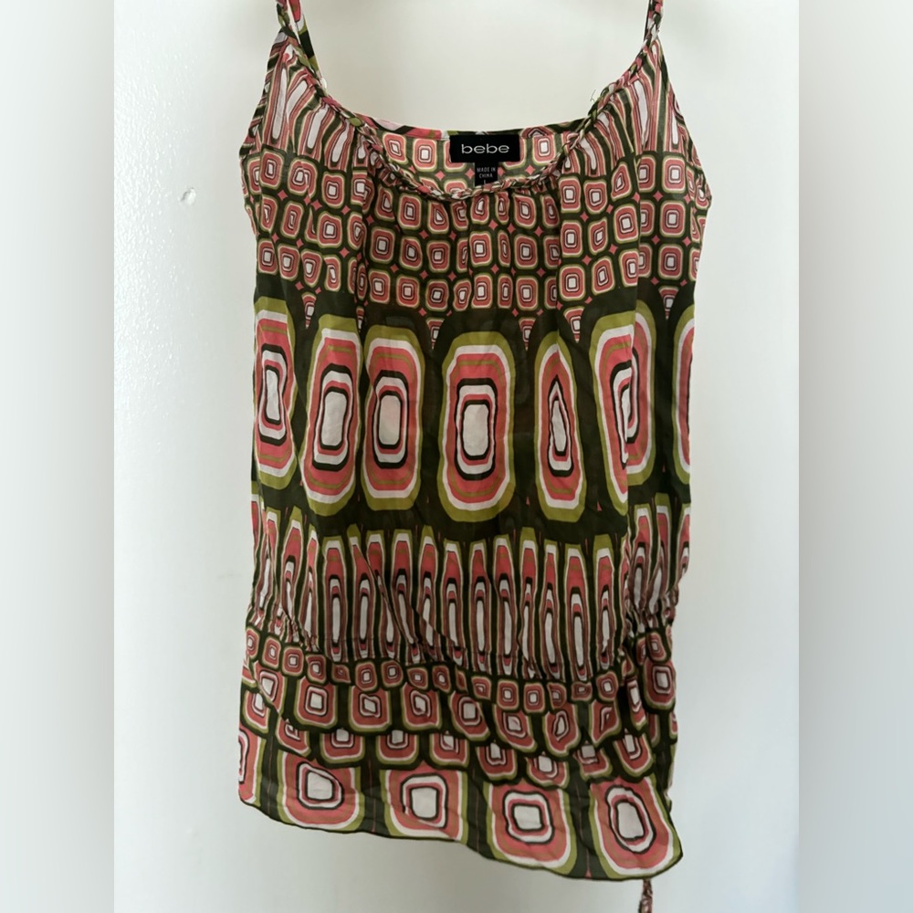 Bebe Vintage Mixed Print Boho Top - Picture 15 of 15